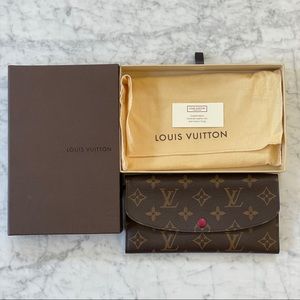 Like New Authentic Louis Vuitton Emilie Wallet Monogram Fuchsia M60697